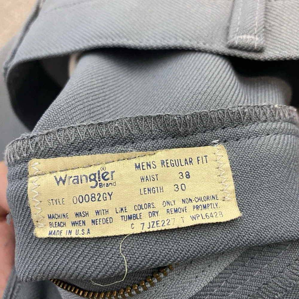 Vintage Wrangler Pants‎ Gray Mens Fits 36x27 Rancher Nylon Performance 00082GY